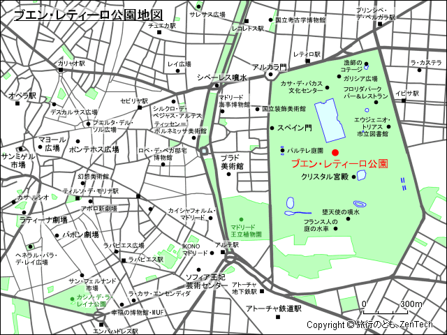 マドリード ブエン・レティーロ公園地図