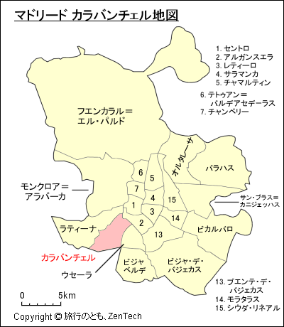 マドリード カラバンチェル地図