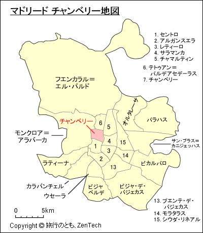 マドリード チャンベリー地図