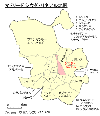 マドリード シウダ・リネアル地図