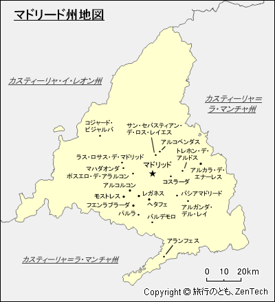 マドリード州地図