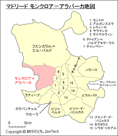 マドリード モンクロア＝アラバーカ地図