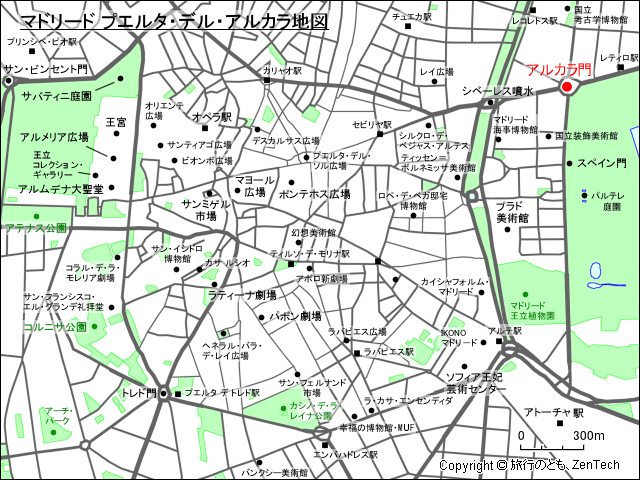 マドリード プエルタ・デル・アルカラ地図
