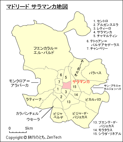 マドリード サラマンカ地図