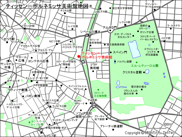 ティッセン＝ボルネミッサ美術館地図
