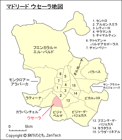 マドリード ウセーラ地図