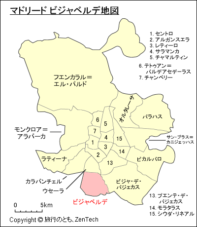 マドリード ビジャベルデ地図