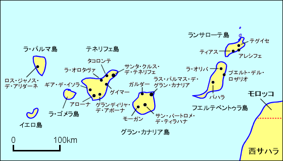 カナリア諸島地図