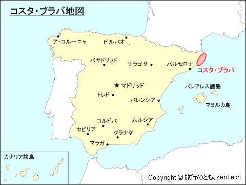 コスタ・ブラバ地図