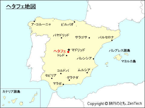 スペインにおけるヘタフェ地図