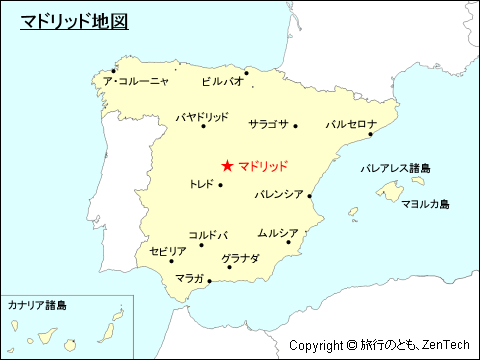 スペインにおけるマドリッド地図