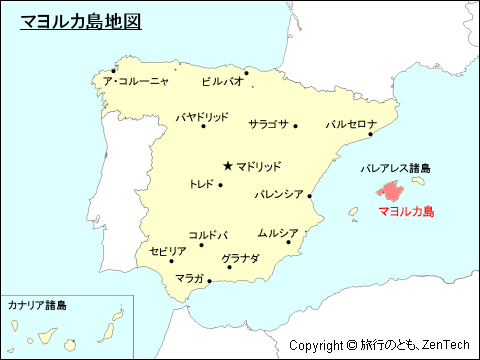 スペイン マヨルカ島地図 旅行のとも Zentech