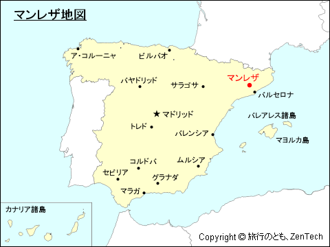 スペインにおけるマンレザ地図