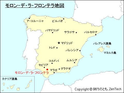 スペインにおけるモロン・デ・ラ・フロンテラ地図