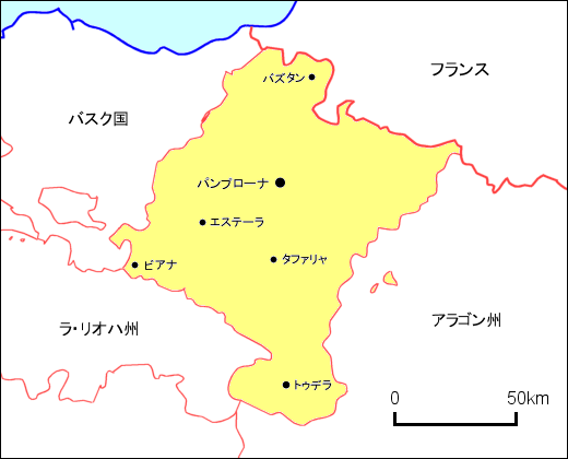 ナバラ州周辺地図