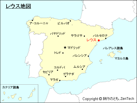 スペインにおけるレウス地図