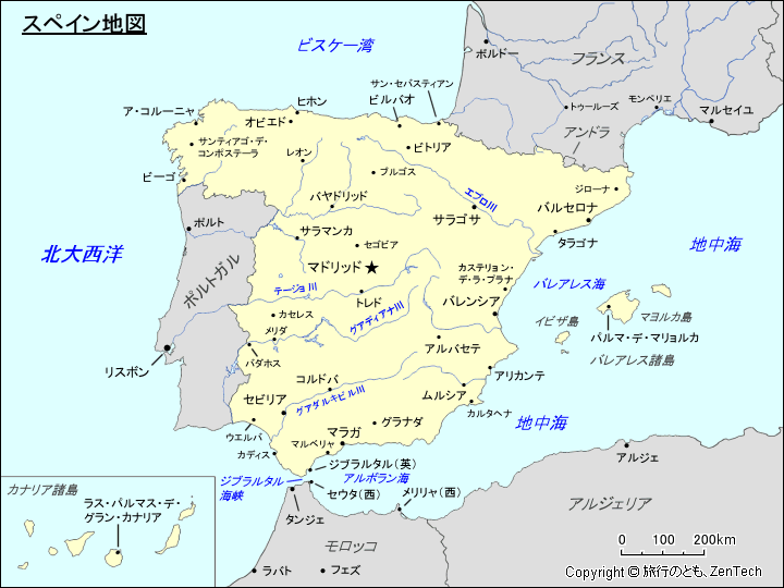 スペイン地図 スペイン地図