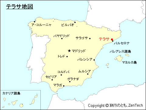 スペインにおけるタラサ地図