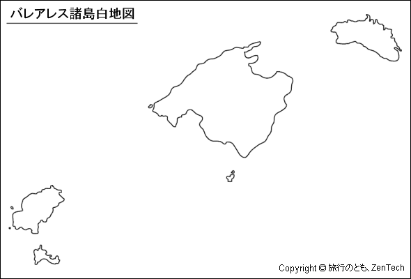 バレアレス諸島白地図