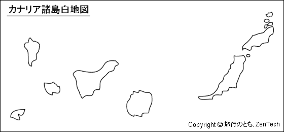 カナリア諸島白地図