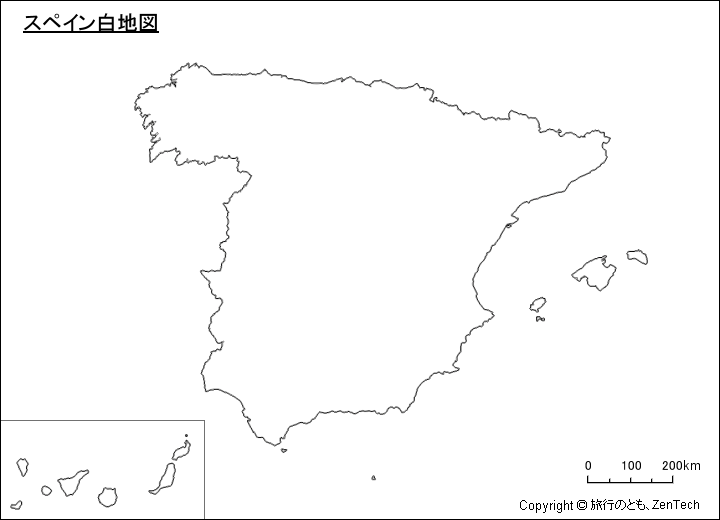 スペイン白地図 スペイン白地図