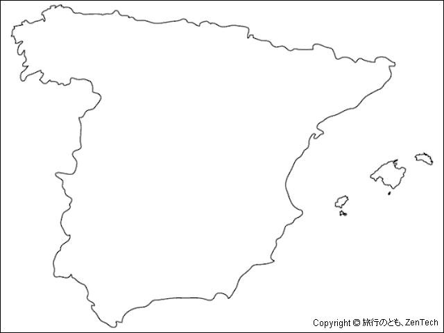 スペイン白地図(大サイズ)