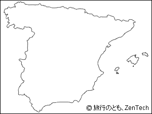 スペイン白地図(小サイズ)