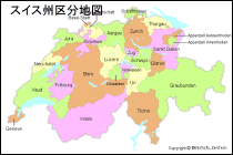 スイス州区分地図