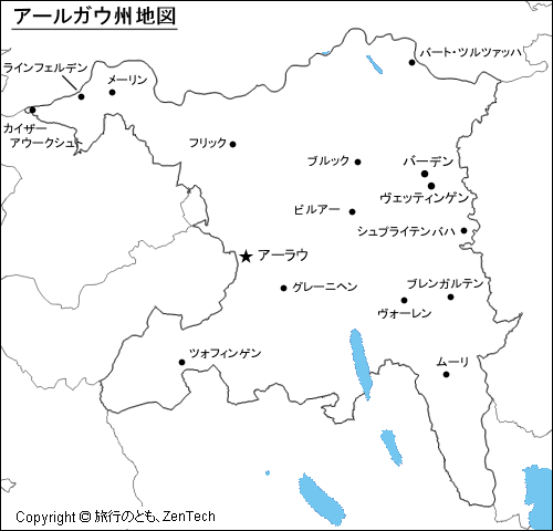 アールガウ州地図