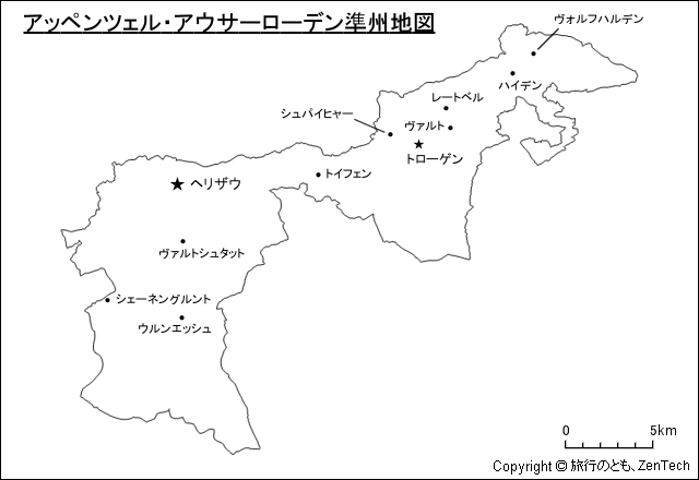 アッペンツェル・アウサーローデン準州地図