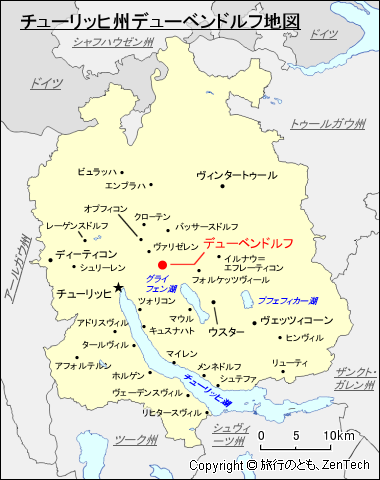 チューリッヒ州デューベンドルフ地図