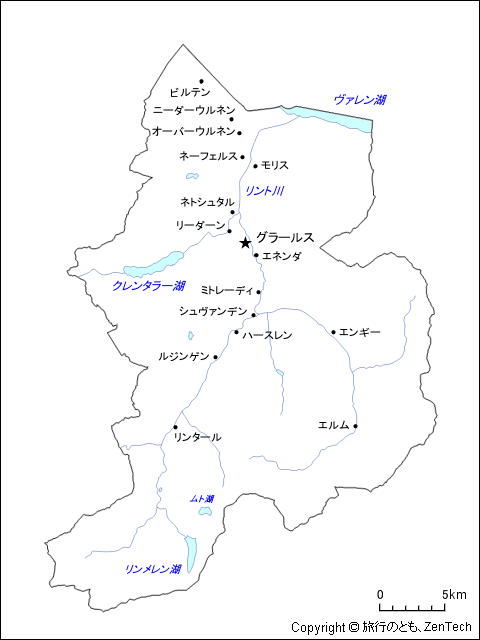 グラールス州地図