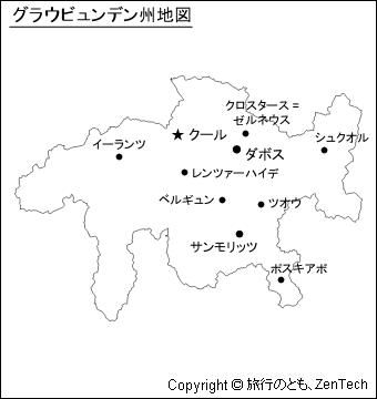 グラウビュンデン州地図