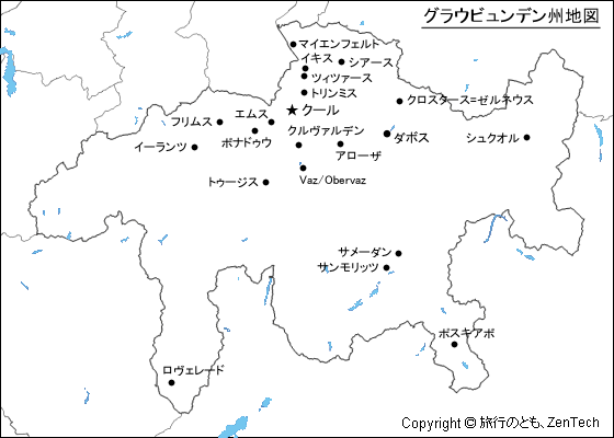 グラウビュンデン州地図