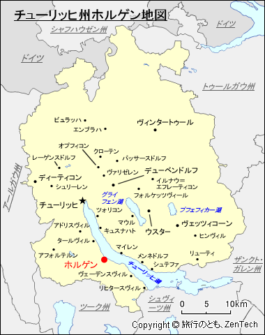 チューリッヒ州ホルゲン地図