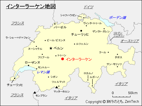 インターラーケン地図