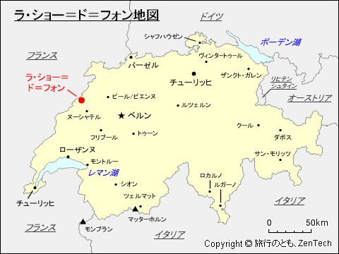 ラ・ショー＝ド＝フォン地図