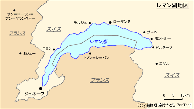レマン湖地図