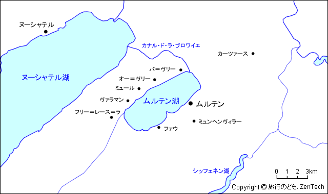 ムルテン湖地図