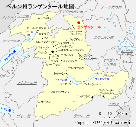 ベルン州ランゲンタール地図