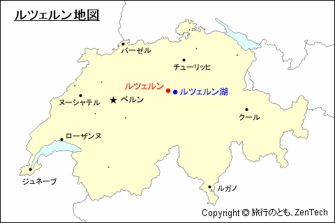 スイスにおけるルツェルン地図