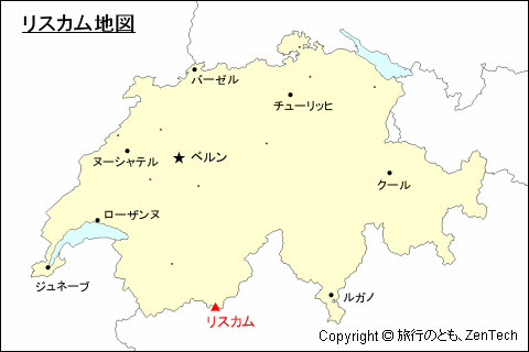 スイスにおけるリスカム地図