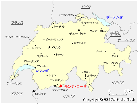 モンテ・ローザ地図