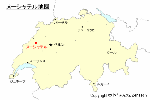 スイスにおけるヌーシャテル地図