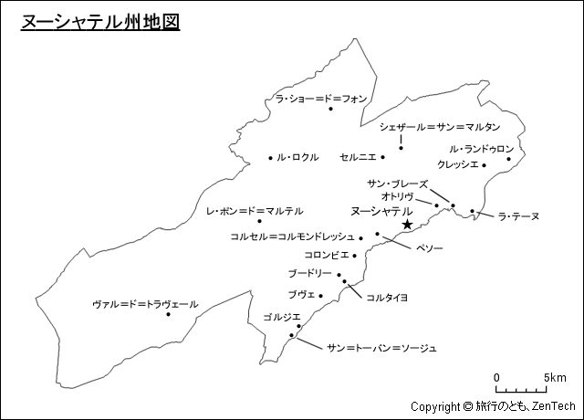 ヌーシャテル州地図