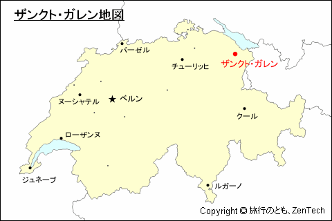 スイスにおけるザンクト・ガレン地図