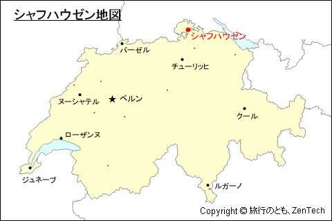 スイスにおけるシャフハウゼン地図