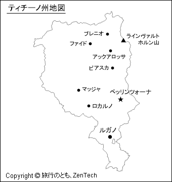 ティチーノ州地図
