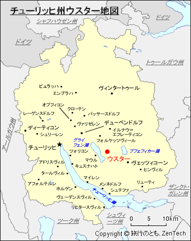 チューリッヒ州ウスター地図