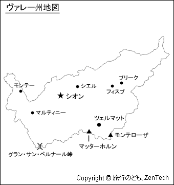 ヴァレー州地図